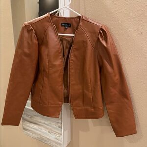 New Look Women's Brown Leather Jacket